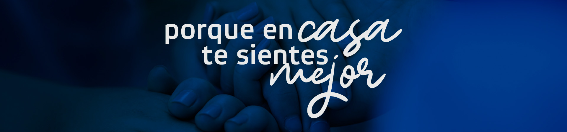 Imagen con dos pares de manos juntas que significan seguridad, hogar. Eslogan de la empresa MECAS IPS Porque en casa te sientes mejor